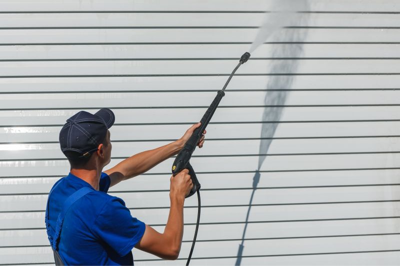 Power Washing on a Commercial Building